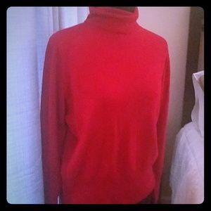 Red turtle neck sweater